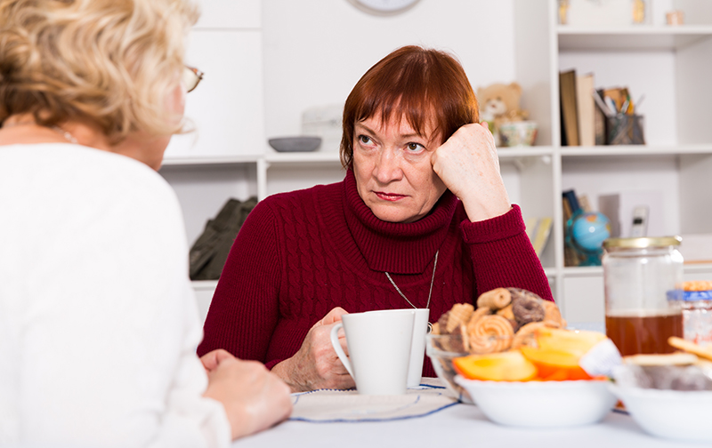 stressed senior woman